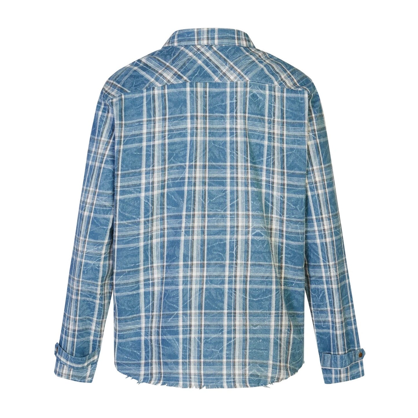 Destroyed plaid zip up